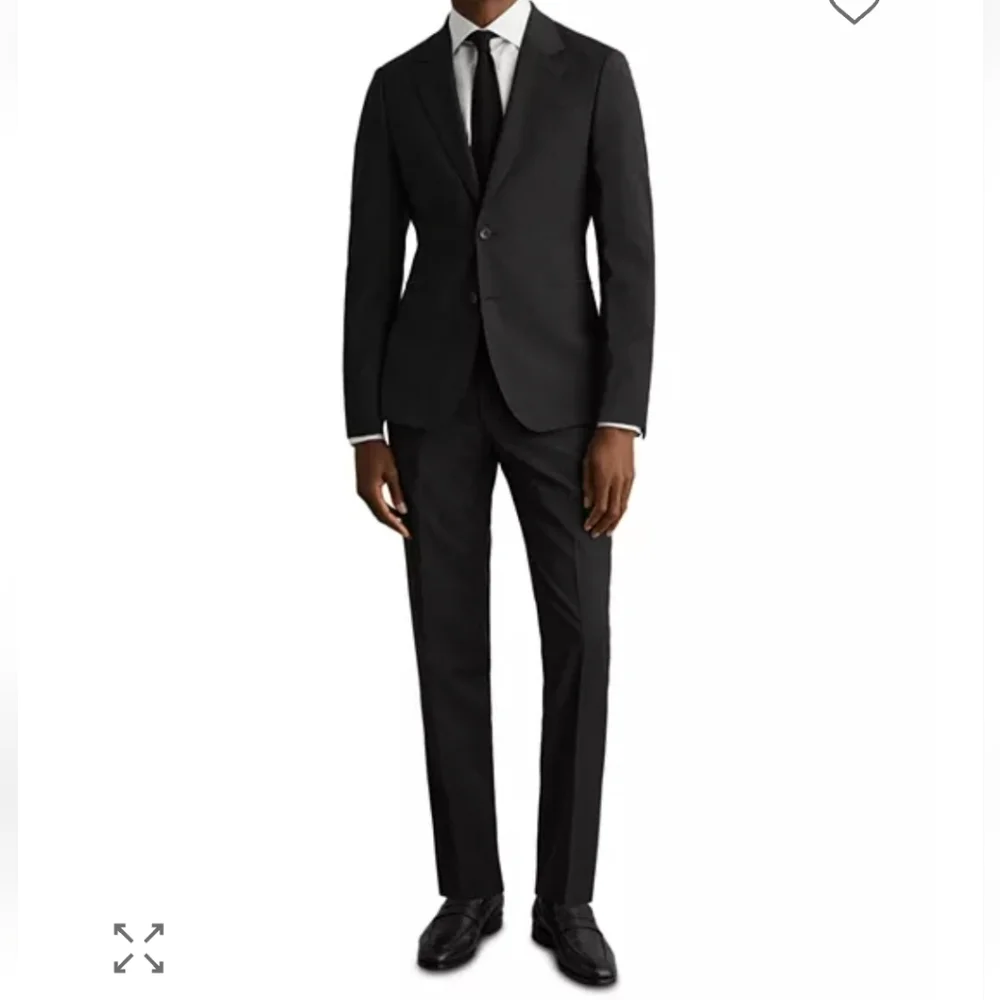 REISS Promise Plain Weave Blazer, Color Black, Size 44 Regular, Retail $475.00US
